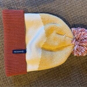United By Blue Colorblock Pom Beanie - Rust, Yellow & Cream